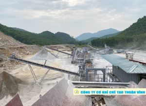 Dây chuyền nghiền đá 350T/h, nghiền đá xanh cứng mác 1000, do Cty Thuận Vinh chế tạo