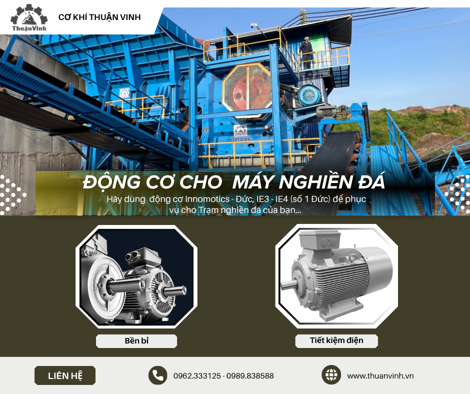 Chạy máy nghiền 2 đến 3 ca/ ngày hãy sử dụng Động cơ Innomotics - Đức