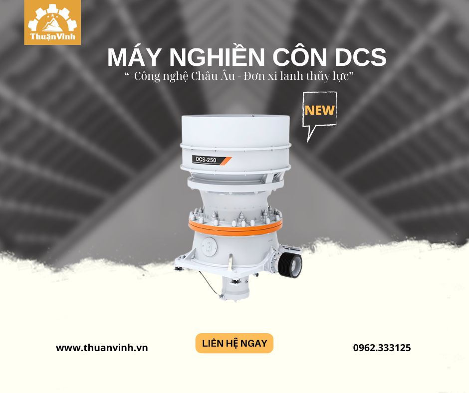 Máy nghiền côn thuỷ lực đơn xi lanh DCS - Công nghệ tốt nhất để xử lý đá to  sau Kẹp hàm